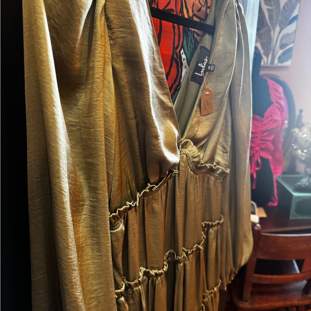 Lulus Olive Long Sleeve Dress